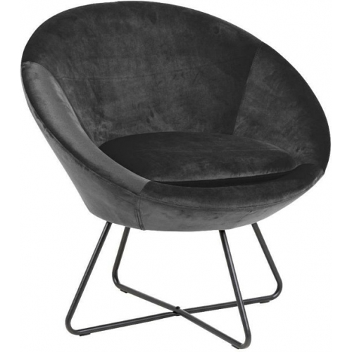 Center grey velvet armchair Actona