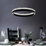 Lampa wisząca okrągła Regi LED 40cm czarny mat Zumaline