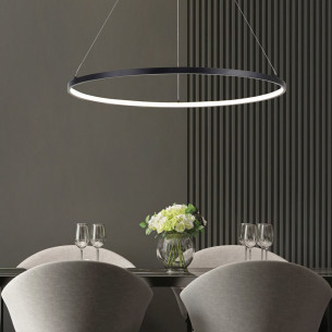 Horik LED 60cm black Round pendant lamp ZumaLine