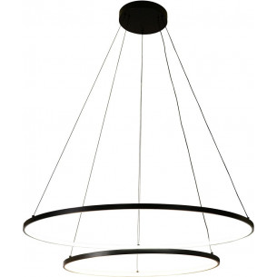 Lampa wisząca okrągła Horik LED 60cm + 90cm czarna Zumaline