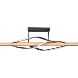Lampa sufitowa nowoczesna z drewnem Baez LED 100cm czarny / brąz Zumaline