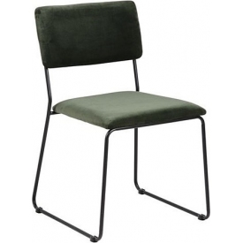 Stylowe Krzesło welurowe Cornelia VIC Zielone Actona do jadalni, salonu i kuchni.
