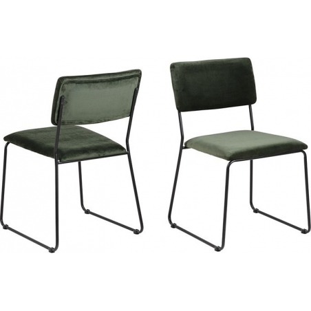 Cornelia VIC green&amp;black velvet chair Actona