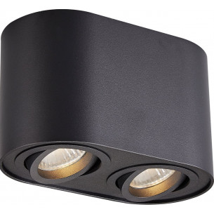 Lampa spot podwójna natynkowa Rondoc 17,3x9,4cm H10,5cm czarna Zumaline