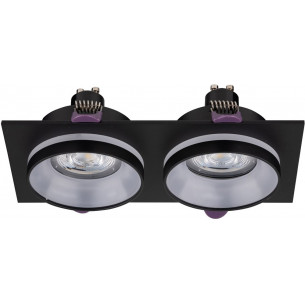 Jet 17.5cm black double recessed spot lamp TK Lighting