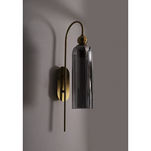 Campanila smoked glass&amp;brass glass swing arm wall lamp Maxlight