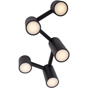 Laxer black 5-spot ceiling lamp Maxlight