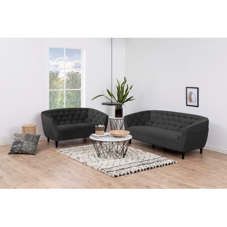 Ria Vic grey 2 seater quilted sofa Actona
