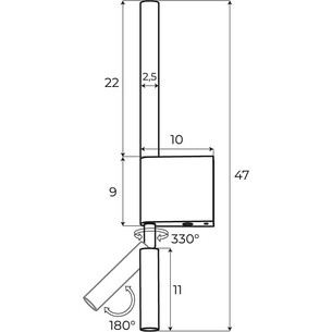 Organic LED 3000K black two-point wall light with spotlight Maxlight 2
