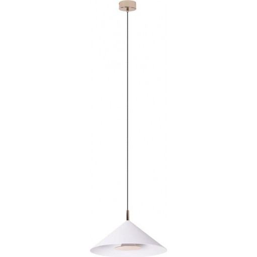 Vulcano LED 3000K 30cm white&amp;gold cone pendant lamp Maxlight