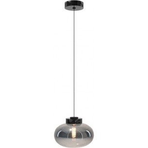 Moonstone 45cm smoked glass&amp;black marble pendant lamp Maxlight