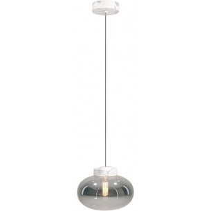 Moonstone 45cm smoked glass&amp;white marble pendant lamp Maxlight