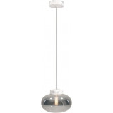 Lampa wisząca szklana Moonstone 45cm dymione szkło / biały marmur Maxlight