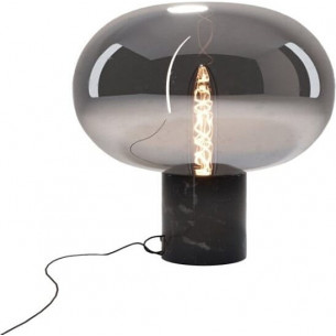 Moonstone 45cm smoked glass&amp;black marble glass table lamp Maxlight