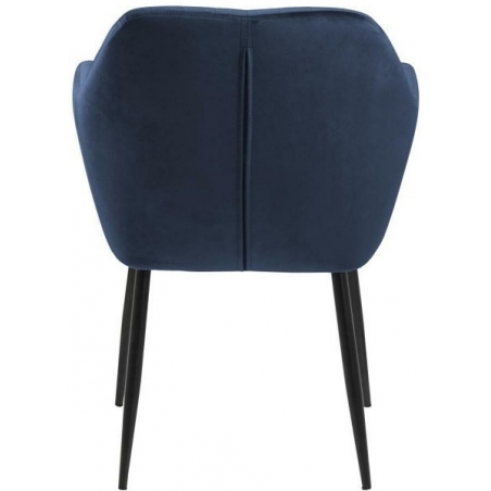 Emilia dark blue&amp;black velvet chair with armrests Actona
