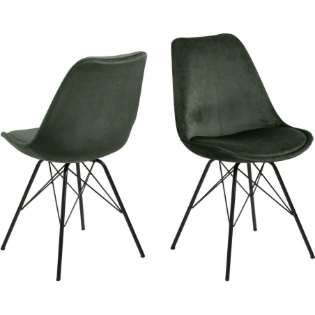 Eris VIC green&amp;black velvet chair Actona