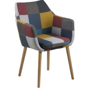 Nora Patchwork upholstered chair with armrests Actona