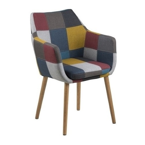 Nora Patchwork upholstered chair with armrests Actona