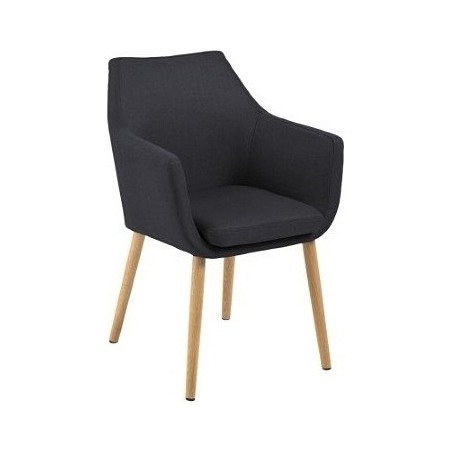 Nora anthracite upholstered chair with armrests Actona