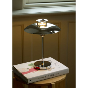 Stepp LED chrome table lamp with dimmer HaloDesign