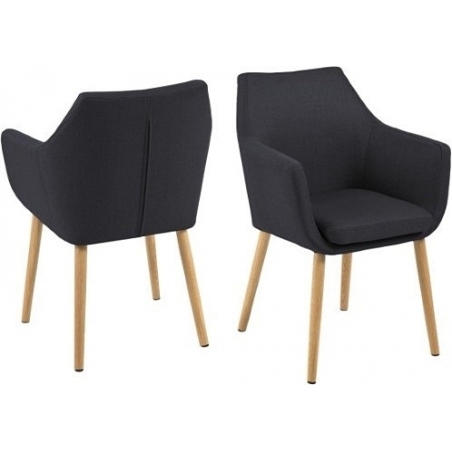 Nora anthracite upholstered chair with armrests Actona