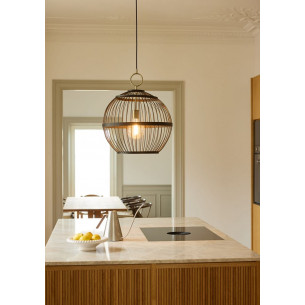 Stockholm Nordic Edition 50cm black oil wooden sphere pendant lamp HaloDesign