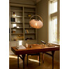 DC Textile 40cm grey&amp;wood pendant lamp HaloDesign