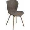 Batilda khaki&amp;oak upholstered chair with wooden legs Actona