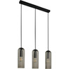 Lampa szklana 3 punktowa z ryflowanymi kloszami Miella 52cm szkło dymione Nordlux