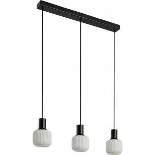 Lampa wisząca szklana 3 punktowa na listwie Milford Mini 52cm biały / czarny Nordlux