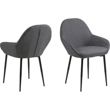 Candis II grey upholstered chair with armrests Actona