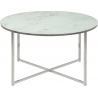 Alisma 80 chrome round coffee table with marble top Actona