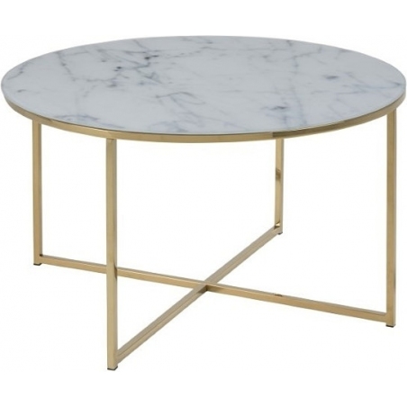 Alisma 80 gold coffee table with marble top Actona