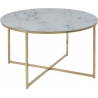 Alisma 80 gold coffee table with marble top Actona