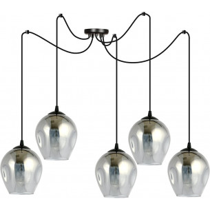 Polish Level V black&graphite glass "spider" pendant lamp Emibig - modern&designer lighting