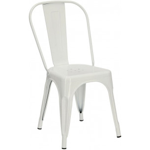 Designer Tolix - Paris insp. Tolix white metal chair