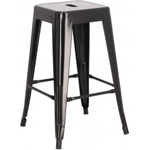 Designer Tolix - Paris 66 insp. Tolix black metal bar stool