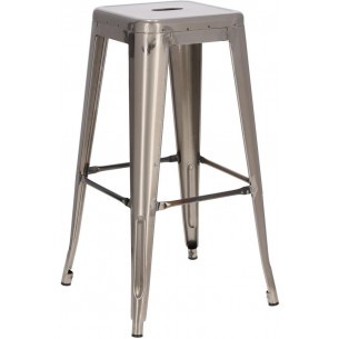 Designer Tolix - Paris 75 High insp. Tolix metalic metal bar stool