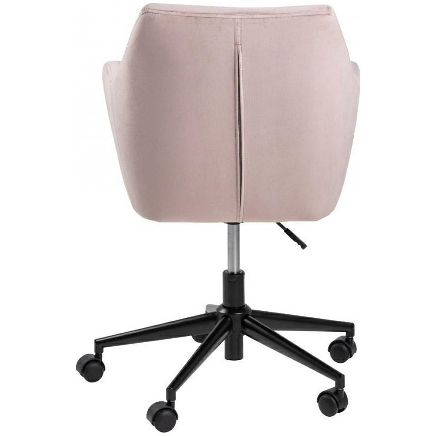 Designer Nora pink velvet office chair Actona for home office