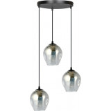 Stylowa Lampa wisząca szklana Istar III premium czarno-grafitowa Emibig nad stół