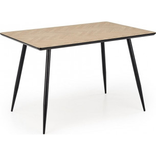 Berto 120x80cm natural&amp;black rectangular pine tree pattern table Halmar