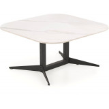 Borna 80x80cm white marble&amp;black square coffee table Halmar