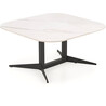 Stolik kwadratowy Borna 80x80cm biały marmur / czarny Halmar
