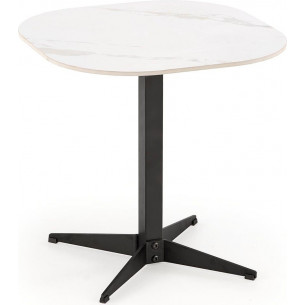 Borna 50x50cm white marble&amp;black side table Halmar