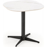 Borna 50x50cm white marble&amp;black side table Halmar
