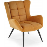 Byron mustard quilted wingback armchair Halmar