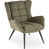 Byron olive green quilted wingback armchair Halmar