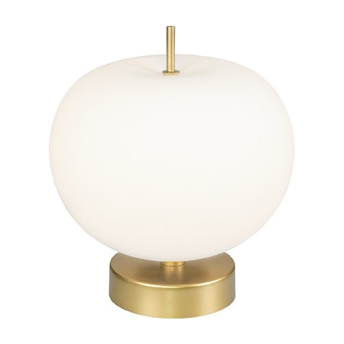 Designerska Lampa stołowa szklana Apple Biała Altavola do sypialni.
