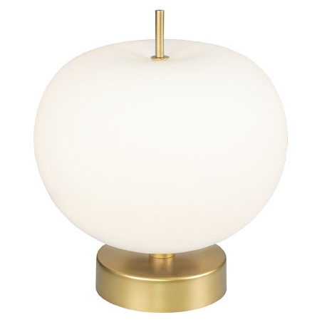 Designerska Lampa stołowa szklana Apple Biała Altavola do sypialni.
