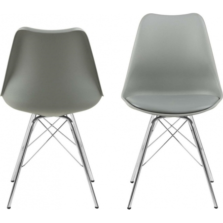 Eris grey&amp;chrome plastic cushion chair Actona